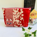 ぼんやり猫ちゃんポーチ しだれ桜