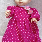 ぽぽちゃん☆濃いピンクドットのワンピース