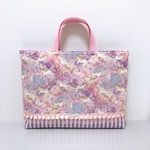 【再販】 青空 ユニコーン パープル×ストライプ☆*レッスンバッグ シンプル リボン 北欧 