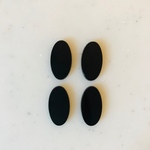 Vintage Black Oval Glass Cabochons 《3592》