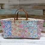 【sale】リバティパッチ＊トート型小物入れ＊【特大サイズ】＊横型＊ミックス