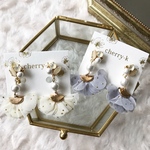 フラワーシフォンタッセルピアス  イヤリング可能