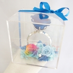 《名入れギフト☆メッセージ刻印》message ROSE “Happy flower Ring” ☆大きいサイズ☆ブルーローズの指輪アレンジ