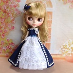  青いドレス 1/6ドール用