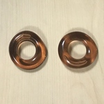 VINTAGE CLEAR BROWN RING HOOP DONUT PARTS