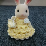 シルバニア ショコラウサギの女の子用 レース編みドレス&バッグ 