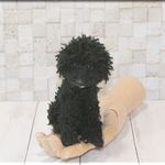 羊毛フェルト　犬　小さなプードルさん（黒）　手のひらサイズ　犬フィギュア