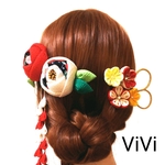 つまみ細工ViVi ～まあるい椿の髪飾り～