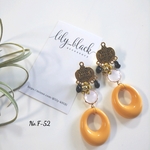 〖NEW〗マスタードオーバルリングのアンティークピアス