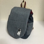 ふわふわベビーリュック【デニム×ワインレッド】