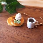 パンケーキとコーヒーのピアスorイヤリング