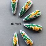 【再販】刺繍のピン ミモザ