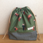 レッサーパンダの巾着袋M(体操服・お着替え袋)