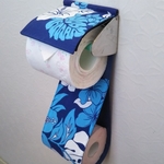 [再販]ハワイアンブルー　ハイビスカス　トイレットペーパーホルダーカバー