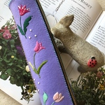 ☆SALE☆🌷felt de patchworkチューリップの筒型ペンケース