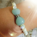 [ブレスレット]アマゾナイトでハート❤のブレス