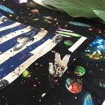 【ｍ様オーダー品】入園入学大きいランチョンマット小学校机★宇宙飛行士ボーダー