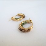 ボタニカルなダイヤモンドミニフープピアス 14Kgf