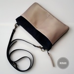 新商品♪本革ショルダーつきデニムと本革のサコッシュ　シャンパングレージュ色本革