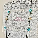 立体刺繍のメガネホルダー「プルメリア」ライトブルー