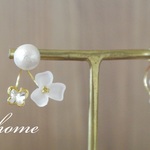 花と蝶とパールと私 ピアス