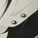 【3030】黒白星ホログラム　 小さい ステンレス　ピアス 