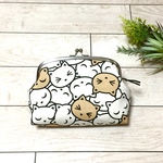 受注製作【再販24】猫だまり♡がまぐちコスメポーチ