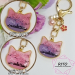 3段階♡色が変わる♡見下ろす町並みと桜のバッグチャーム