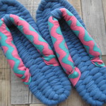 布ぞうり：sky blue25cm/wave pink,blue