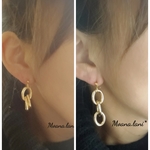 3wayゴールドチェーンピアス