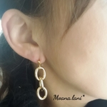 3wayゴールドチェーンピアス