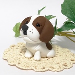 コロ犬 セントバーナード  粘土細工の置物［インテリア 飾り］ 