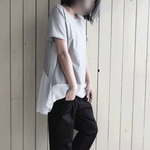 裾シフォンカットソー（グレー）