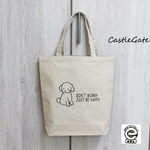 【SALE】トイプードルのナチュラルトートバッグＭ☆エコマーク付