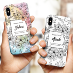 iPhone11/iPhone11Pro/iPhone11ProMax/iPhoneXR 対応 スマホケース 花 〈フラワーリング〉花柄 春 お揃い ペア 名入れ iPhone おそろい 送料無料