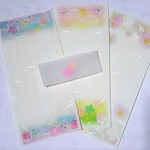 一筆箋　3種の桜の花 パステルアート　15枚セット