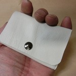 超コンパクト三つ折り財布　牛革　ホワイト