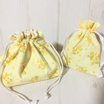 オトナ可愛い！ミニ巾着付き♡春色ミモザのお弁当袋