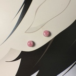 【3037】ピンク白雲　小さいステンレス　ピアス