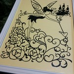 切り絵　花の妖精