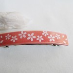 桜のバレッタ（10㎝金具）ピンクに白桜