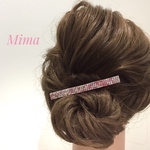 NEW2点限定 ★  ピンク ガラスストーン バレッタ ロングバレッタ ヘアピン