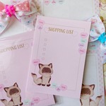 A7メモ☆SHOPPING LIST☆猫ねこ(30枚入)