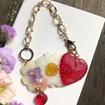 お花とハートいちごのバッグチャーム❤︎
