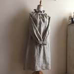 バイオウォッシュ加工リネンFで作ったフリル＆ギャザーワンピース
