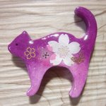 ◇74　🐈和風猫のブローチ