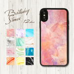 【名入れ可】誕生色のマーブル模様 iphoneケース