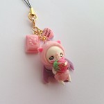 (ベビーピンク・オッドアイ)デビルにゃんこストラップ 