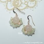 *春待つ鳥*ローズクォーツと春色ピアス