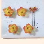 【オーダー】黄赤の小花　Uピン５本セット